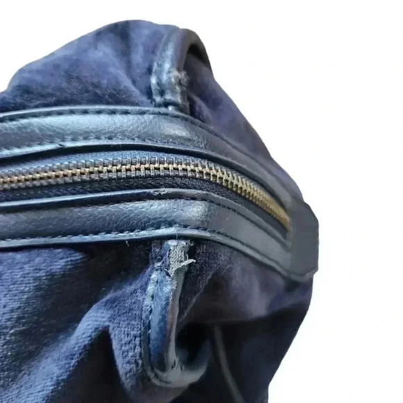 Juicy Couture Velour Pretty Day Satchel Bag Navy Shoulder Y2K Bedazzled Women's - Picture 15 of 16